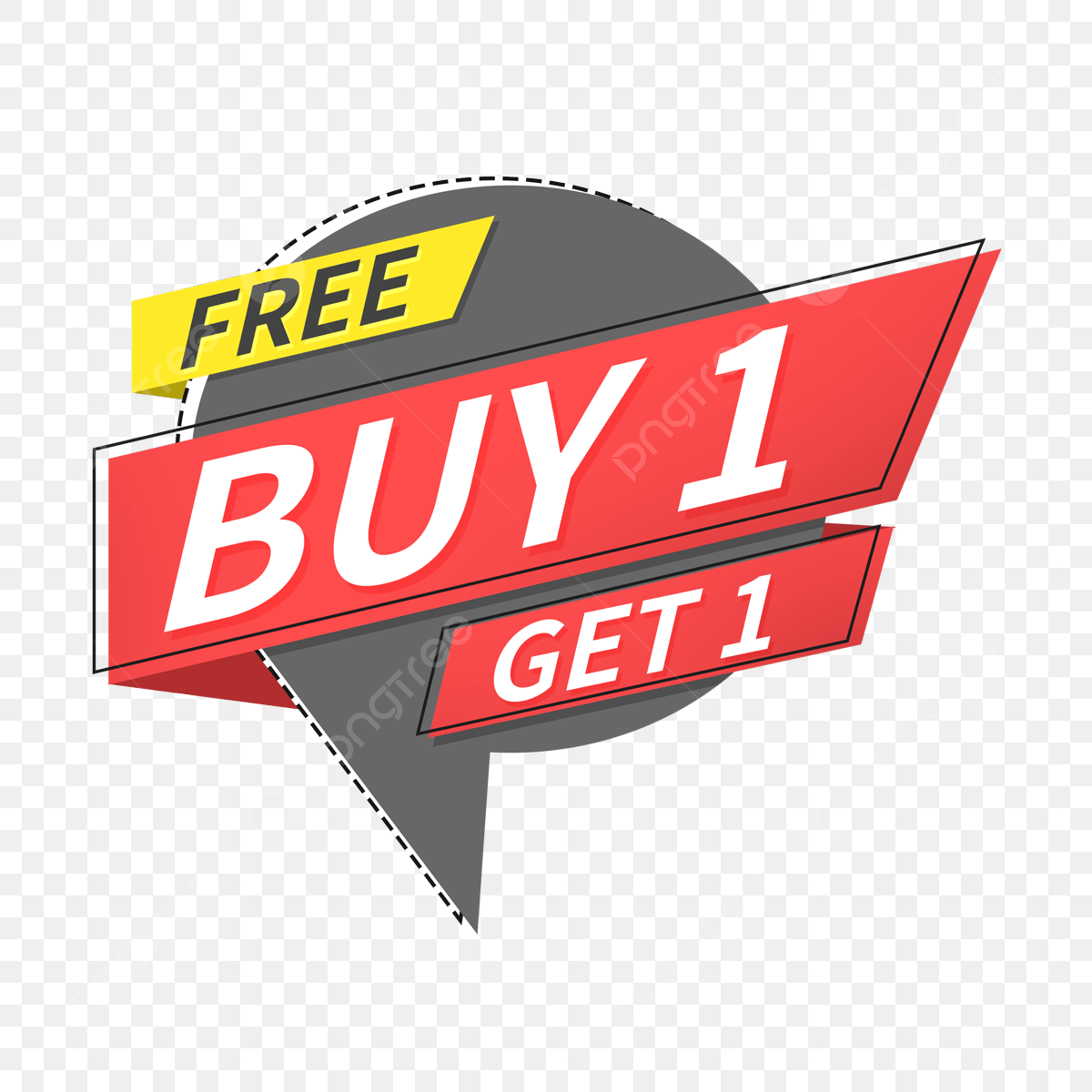 Buy One Hd Transparent, Buy One Get One Free Promotion Label Bubble ...